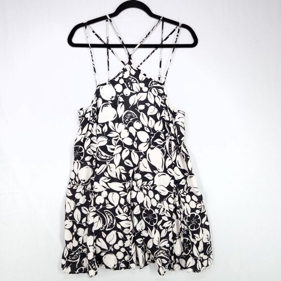 By Anthropologie Sheer Mini Dress Size XS Low Back Strappy Halter Coverup - Picture 2 of 13